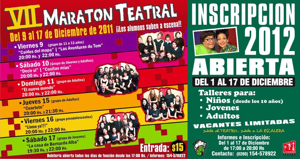 VII Maratón teatral e inscripciones 2012 abiertas