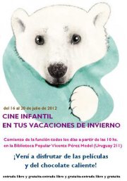 Cine Infantil Gratuito en Vacaciones de Invierno