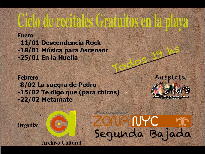Recitales gratuitos en la playa