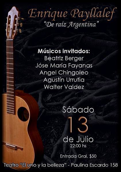 Enrique Payllalef presentará “De Raíz Argentina”