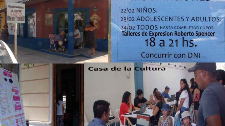 TALLERES CULTURALES 2017 INSCRIPCIONES HASTA EL VIERNES