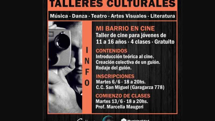 DICTARÁN TALLER GRATUITO DE CINE EN EL CENTRO CULTURAL SAN MIGUEL
