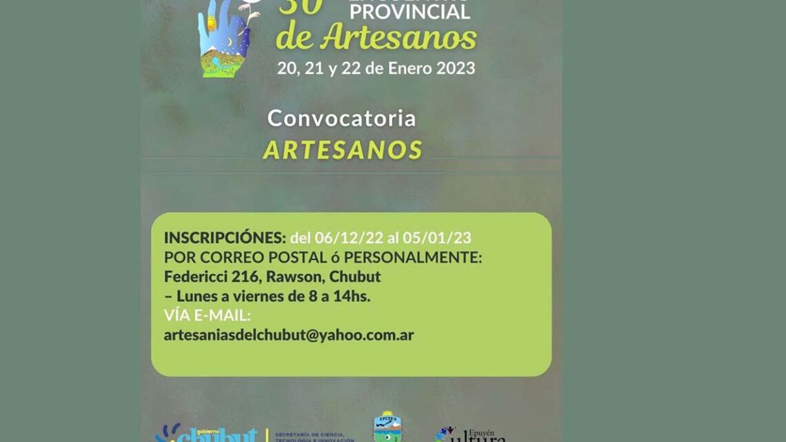 INSCRIPCIÓN PARA PARTICIPAR DEL 30° ENCUENTRO PROVINCIAL DE ARTESANOS