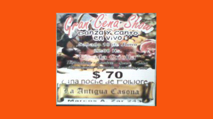 Una noche a puro Folklore!! «Cena Show» Danza y Canto en vivo