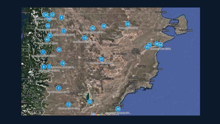 MAPA DE LAS FIESTAS POPULARES DE CHUBUT DICIEMBRE 2018/2019