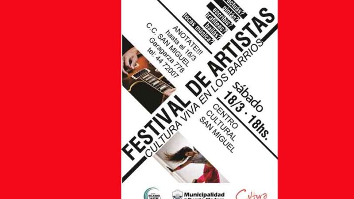 LLEGA EL FESTIVAL «CULTURA VIVA EN LOS BARRIOS»